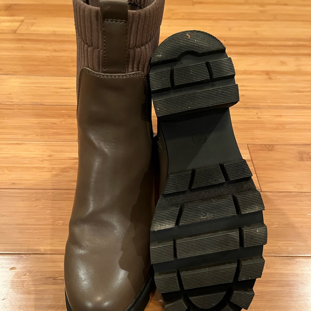 Brown heeled boots